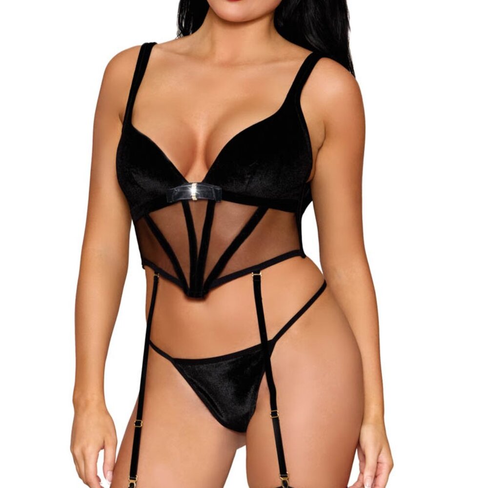 Dreamgirl Velvet Bustier 2PCS - size small
